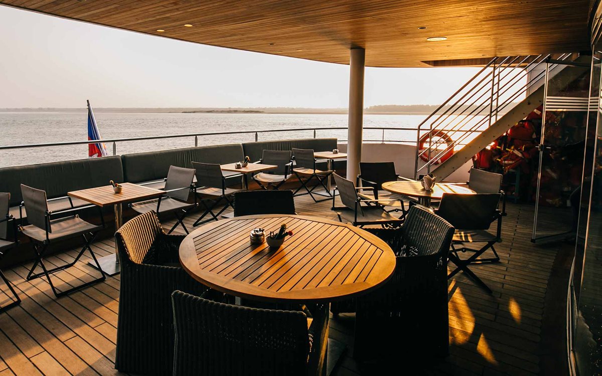 View of outdoor dining area